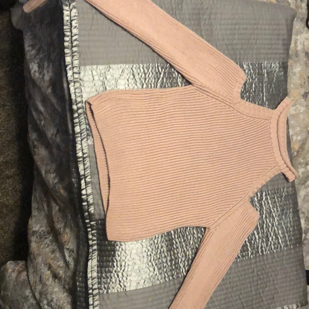 Forever 21 blush pink/brownish sweater crop shirt